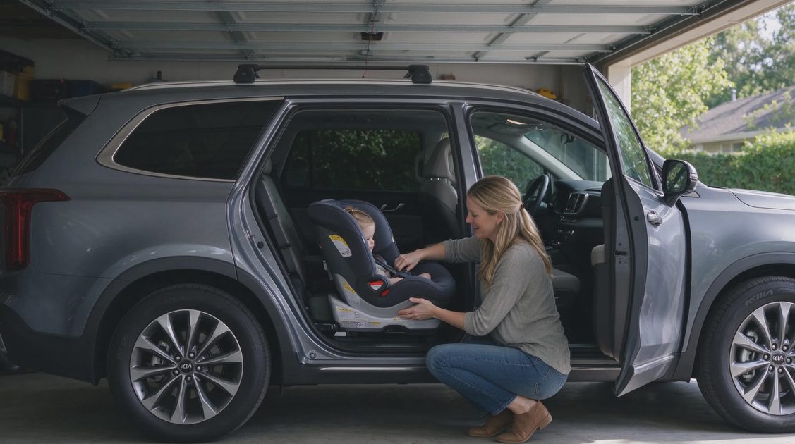 Practical family checks include how easily child seats install in the second row, whether the third row remains usable with two or three passengers, and how much cargo remains with the third row up